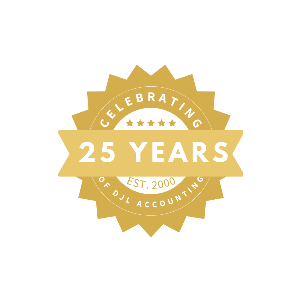 DJL 25 years in business badge
