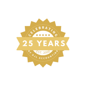 DJL 25 years in business badge